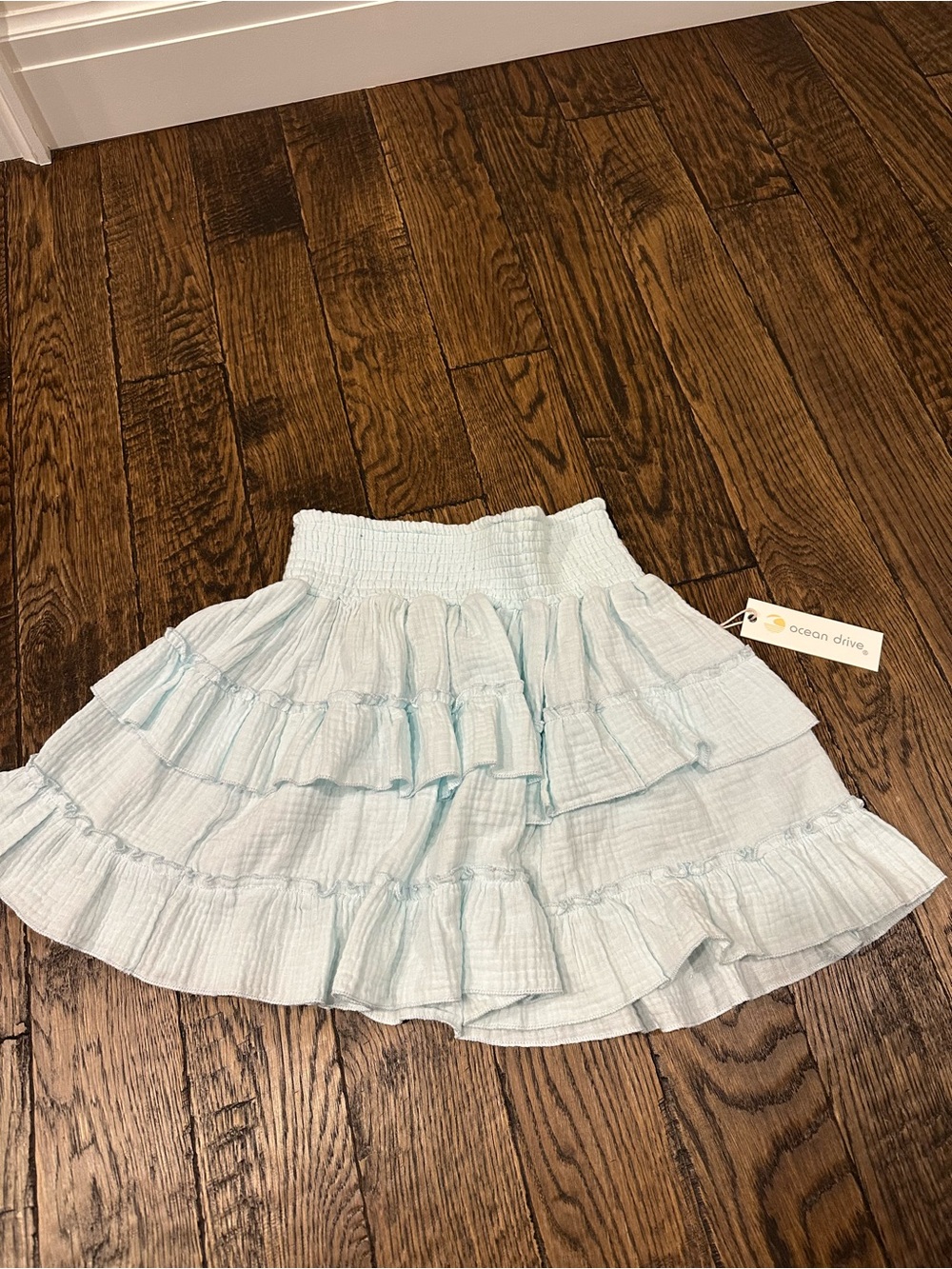 Caruso Light Blue Tiered Ruffle Skirt